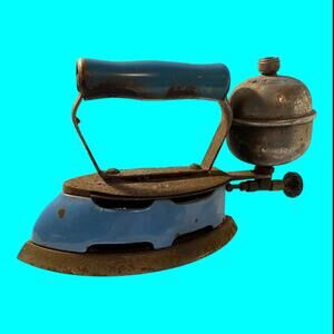 Vtg Coleman Steam Iron For Clothes Turquoise Made in USA Untested Not Working